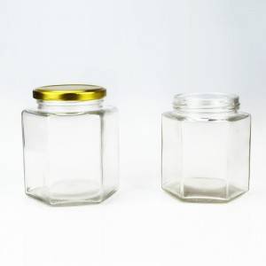 Hexagon Glass Jar With Twist Off Lid