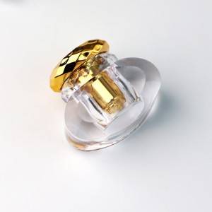 50ML Portable Oblate Glass Spray Perfume Bottle with Double Lid