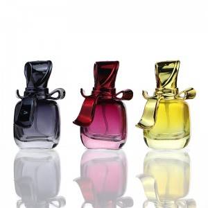 15ML Portable Multi Color Glass Spray Perfume Bottle with Ribbon Shape Lid