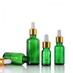 Cosmetic packaging green dropper bottle