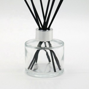 Clear Aroma Reed Diffuser Round Glass Bottle with Aluminum Cap