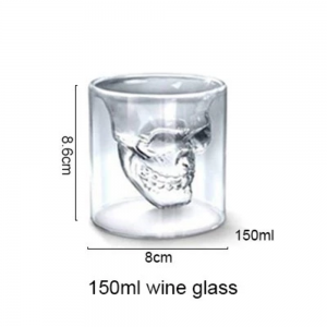 75ML 150ML 250ML Crystal Skulls Glasses Double Wall Glass Cup