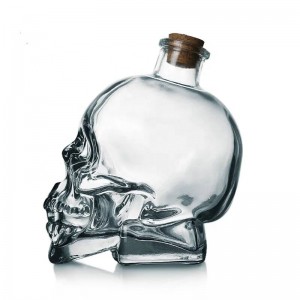 Wholesale 150ml 350ml 1000ml Clear Empty Wine Skull Glass Bottle