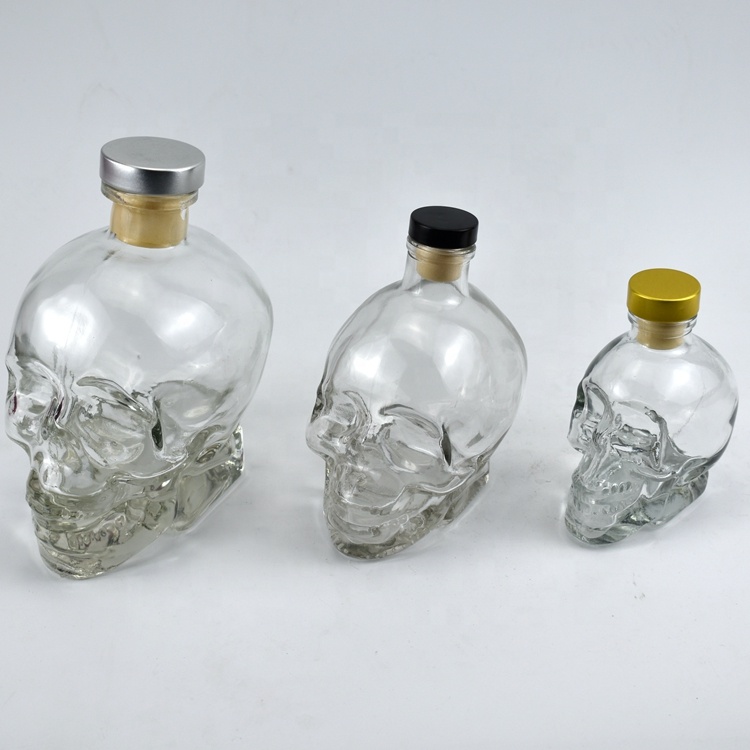 180ml  380ml 750ml skull head vodka whiskey shot home bar glass bottle Featured Image
