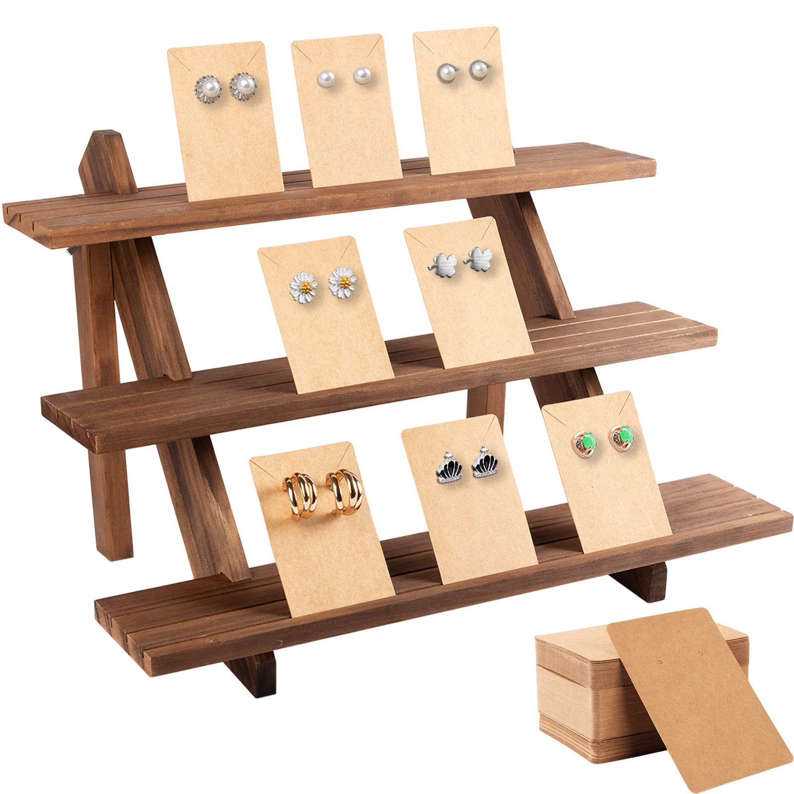 3-Tier Wood Earring Display Stand