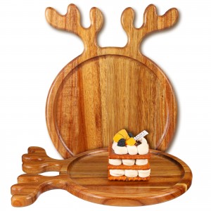 Shangrun クリスマス木製サービング大皿木製食品皿木製プレート