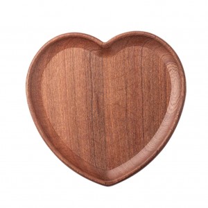 Shangrun לוח שירות מגש עץ טבעי בצורת לב