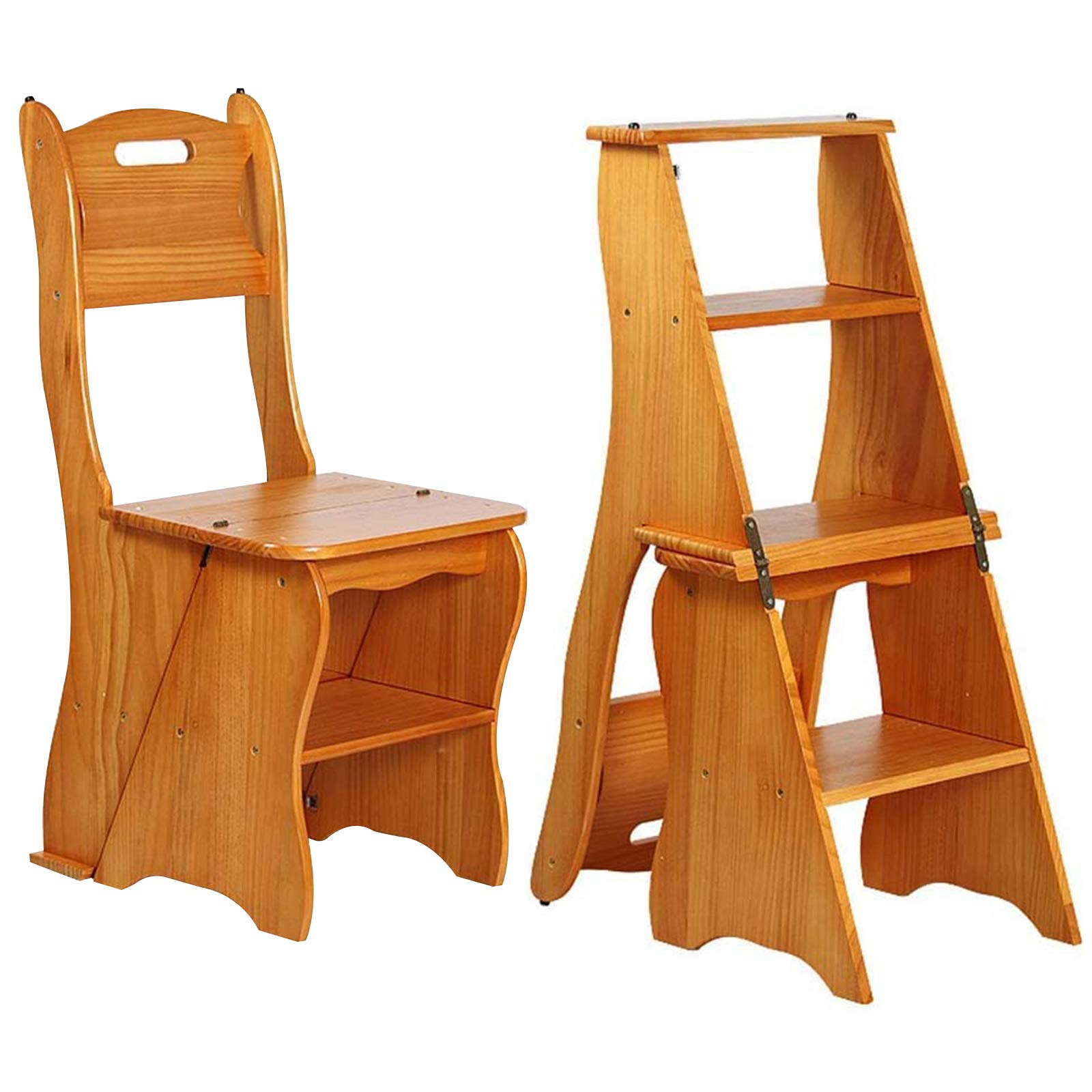 Wooden Folding Library Ladder Chair