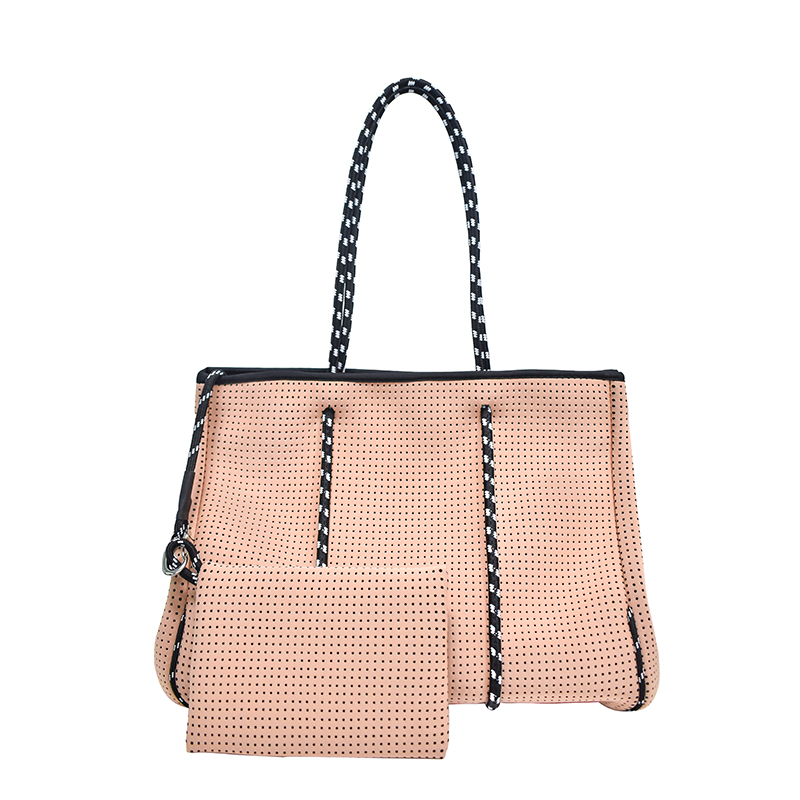 Good Wholesale Vendors Sublimation 12 Oz Skinny Can Cooler - New fashion custom beach bag women shoulder tote bags neoprene handbag								 – Shangjia