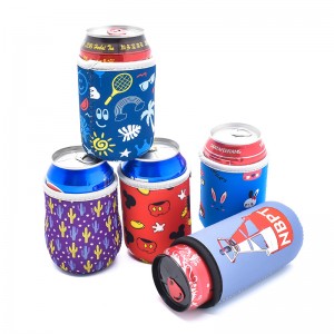 Manga refrigeradora para lata de cerveja, suporte fino para bebida de cerveja, logotipo personalizado, porta stubbie em branco