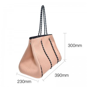 I-Perforated Summer Beach Bag Women's Shoulder Tote Bags Neoprene Handbag