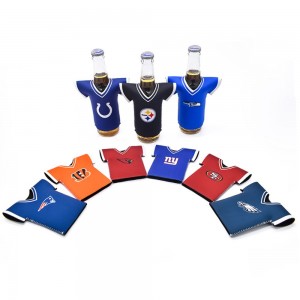 T-Shirt Bottle Sleeve Football Jersey Beer Sleeve Collapsible Sports T-Shirt Shape Beer Bottle Cooler
