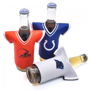 T-Shirt Bottle Sleeve Football Jersey Beer Sleeve Collapsible Sports T-Shirt Shape nga Beer Bottle Cooler