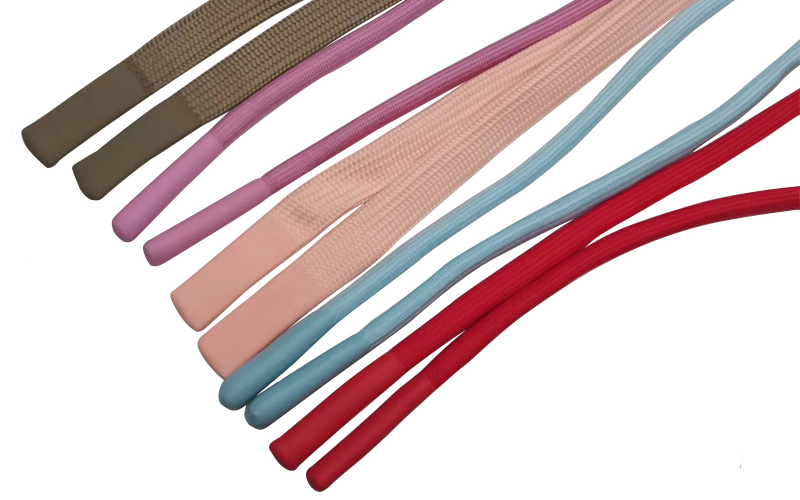 China New style silicone end flat draw cord for garment(polyester