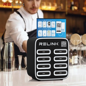 8 slots power bank sharing station with acrylic...