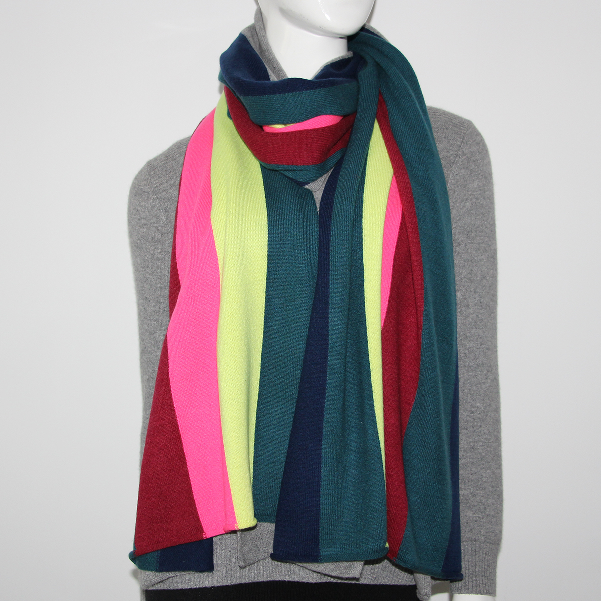 rainbow knitting cashmere scarf WYSE060