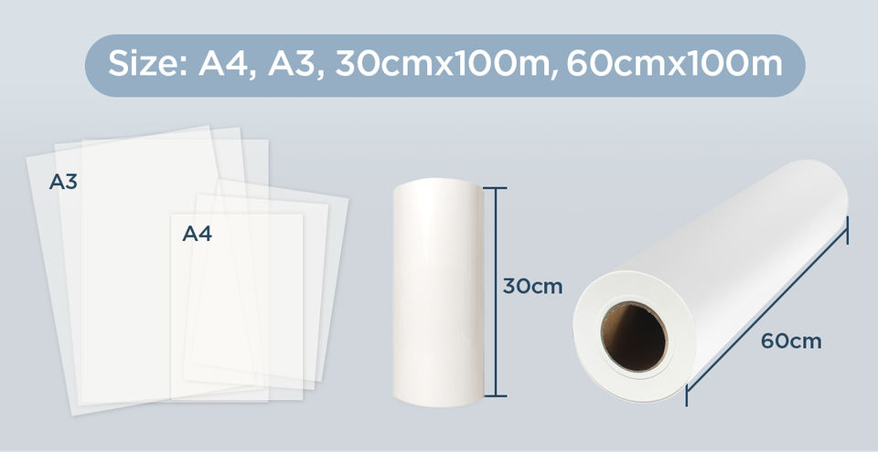 60cm Width Easy To Peel PET DTF Transfer Film Heat Transfer Printing For  Fabric