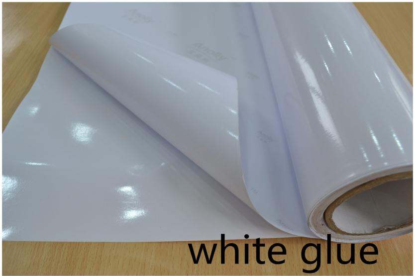 Blockout Black Adhesive Glossy White Solvent Print PVC Vinyl