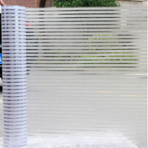 Adhesive Series Static Cling Office Glass Decorative Transparent PVC Stripe Frosted Glass Window Film