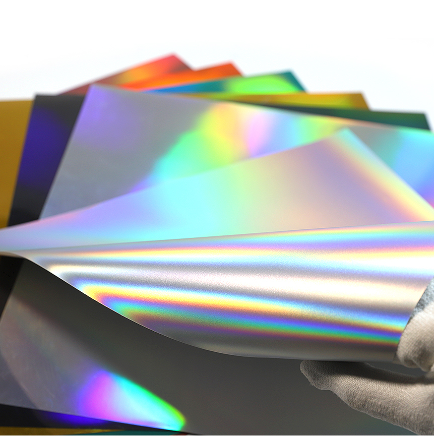 Rainbow A4 Sheet Holographic Pattern Self Adhesive Vinyl Opal Transparent