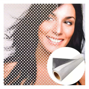Black White Self Adhesive Printable Window Covering See Through One Way Vision Film