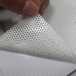 Glossy Surface 140micron Perforated Vinyl Window Film Covering One Way Vision of Eco/solvent Printing