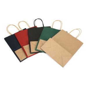 Wholesale Printing Recyclable Custom Kraft paper bag made by machine customizable
