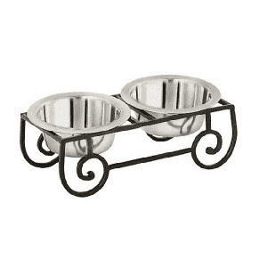 Stainless steel cute raised dog feeding bowl