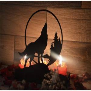 Decorative Wolf Metal Candle holder