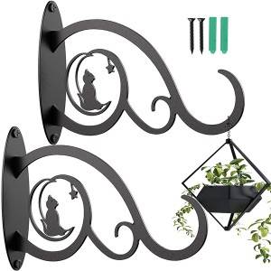Moon&Cat metal bracket for hanging plant,lantern,birdhouse,wind chime.
