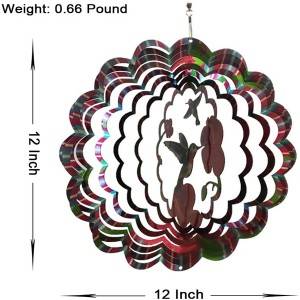 Multi-colored 3D HUMMINGBIRD wind spinner