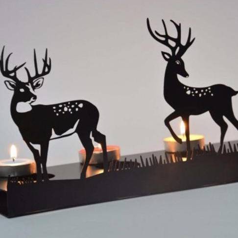 Well-designed Farmhouse Welcome Sign - Decorative DEER Metal Candle holder – Shengrui
