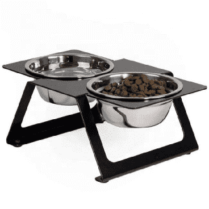 Stainless steel cute raised dog feeding bowl