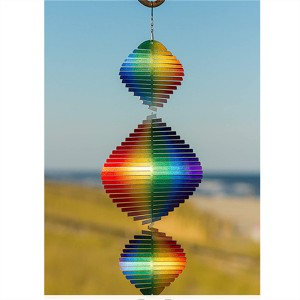3D Stainless Steel Lawn Dacor Kinetic Spiral Outdoor Outdoor Garden Hanging Decor Swivel Wind Spinner
