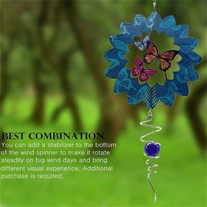 Silent Stereo Rotating Wind Chime Rotating Crystal Glass Ball Ornaments Door Room Garden Decor Child Gifts Wind Spinner