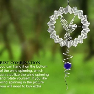 Silent Stereo Rotating Wind Chime Rotating Crystal Glass Ball Ornaments Door Room Garden Decor Child Gifts Wind Spinner