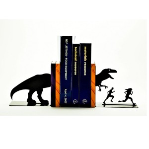 T-Rex Attack Bookends Gift For Dinosaur Lovers Customized Metal Book Holder High Quality Metal Bookends For Home