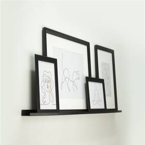 Metal wall shelf for picture frame