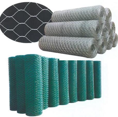 Plastic-coated six-sided wire mesh