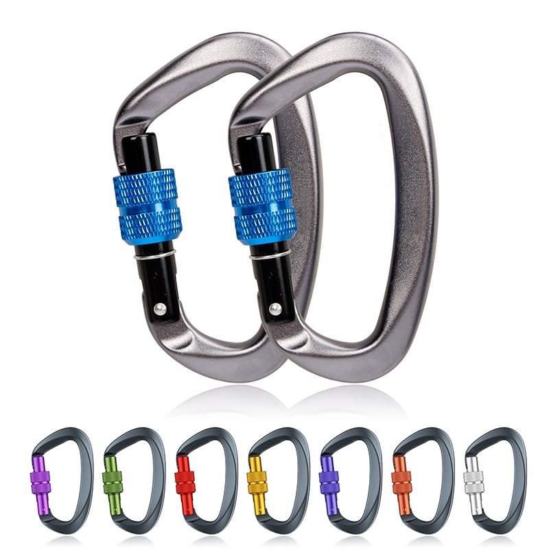 QualitChoice 12 Pieces Steel Wire Locking Carabiner Reusable Heavy Duty  Quick Links Rope Tube Hook Buckle Travelling Fishing Carabiners 