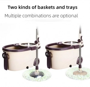 Hot Sell Microfiber round Cleaning Floor Mop mop Set  Double-drive wet dry microfiber rotary mop custom logo 360 rotation mop bucket