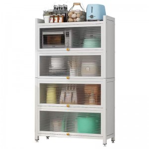 Modern Simple Housework kitchen Floor Multi-layer Shelving pot microwave oven foldable and movable storage rack