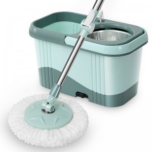 New Design Magic Centrifugal Hand Press microfiber Easy Rotating Floor Flat 360 Spin Cleaning  Mop Bucket Set