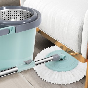 360 rotating mop cleaning floor plastic mop bucket Stainless Steel Floating Mop Cleaner Magic Mop Spin Dry Cleaning Floor Mop with Dirty Clean Water Separation Bucket