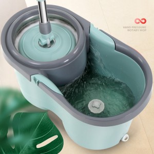 Microfiber pin Mop and bucket Floor Cleaning System Floor Mop Stainless steel Mop Handle with 2 pcs of mop cloth