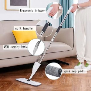 Water spray mop China 360 rotating easy cleaning steel spin and go wring easywring microfiber wet master cleaning mop bucket set