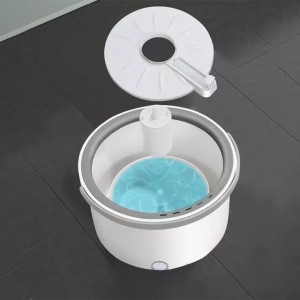 Dirty Water Separated Round Mop and Bucket Free Hand Washing with Spin Single Magic Round Mop For Floor Clean and Household Cleaning