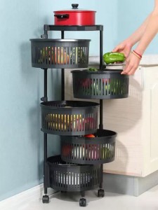 Bathroom Rotating Shelf Fruit Multipurpose  Kitchen Rotating Shelves Vegetable Storage Rack