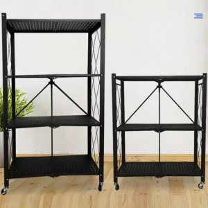 Kitchen Cheap 4-tier Home Cabinet Oven Storage Rack Shelf with Adjustable Wheels