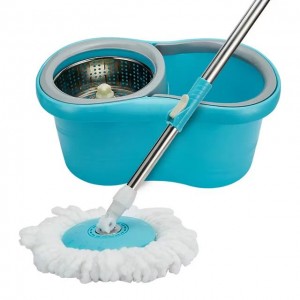 Stainless Steel Floating Mop Cleaner Magic Mop Spin Dry Cleaning Floor Mop with Dirty Clean Water Separation Bucket